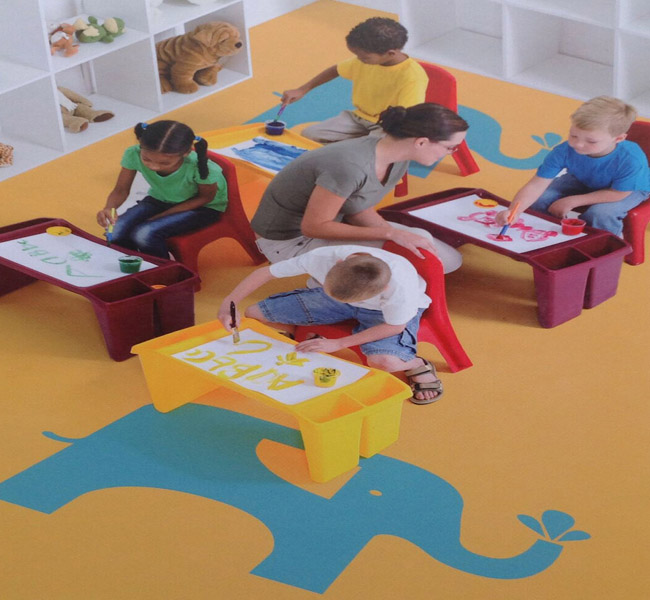 幼儿园专用弹性PVC地板胶